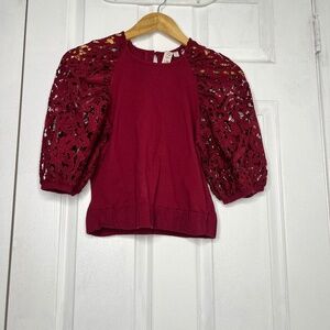 Anthropologie Burgundy Top